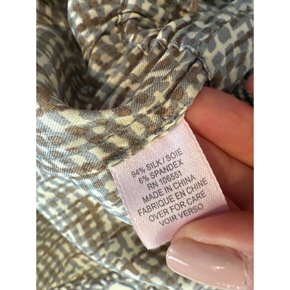 Calypso St Barth Casual Silk Summer Sleeveless Sun Dress Brown Print M - Picture 7 of 7